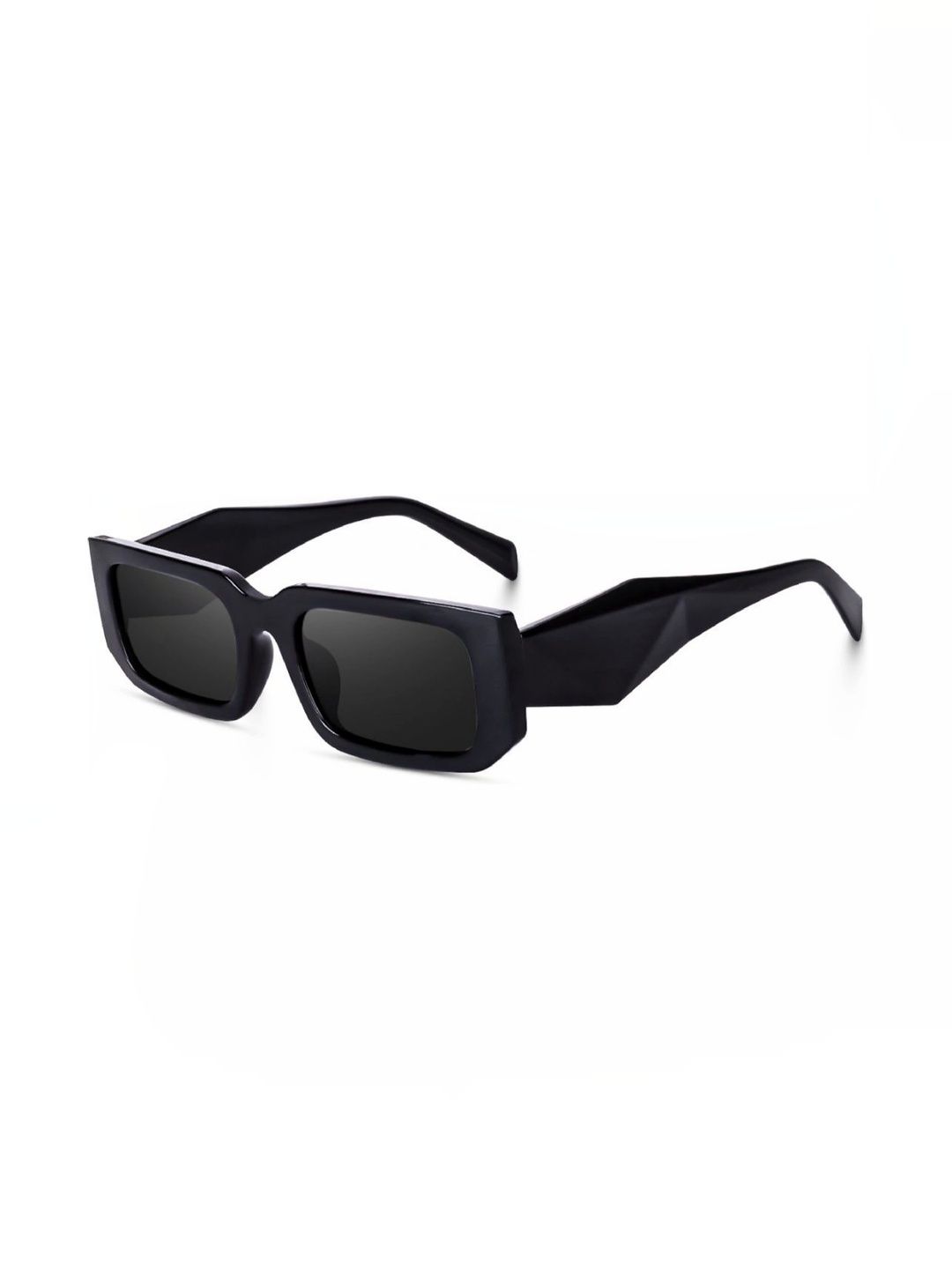 YOUTH CLUB Unisex Black Lens & Black Rectangle Sunglasses with-picture-11