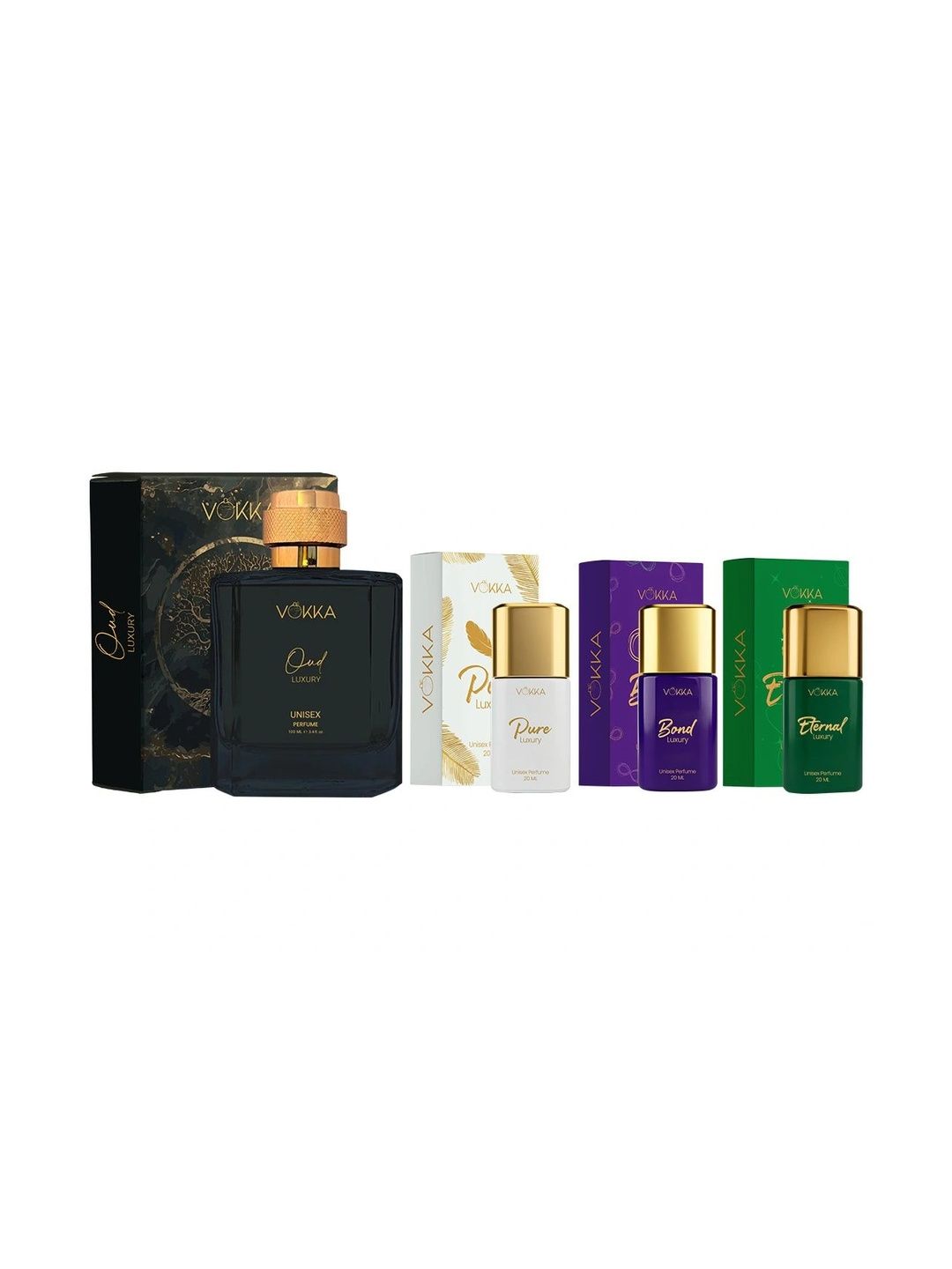 VOKKA Set Of 4 Oud, Pure, Bond & Eternal Eau De Perfume - 100 & 20 ml Each-picture-53