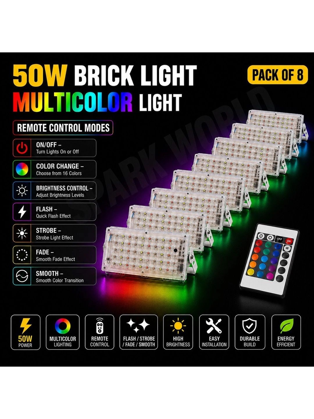 ENORMITY 8-Pcs Yellow Brick Light Rectangle Outdoor Lamps-image-23
