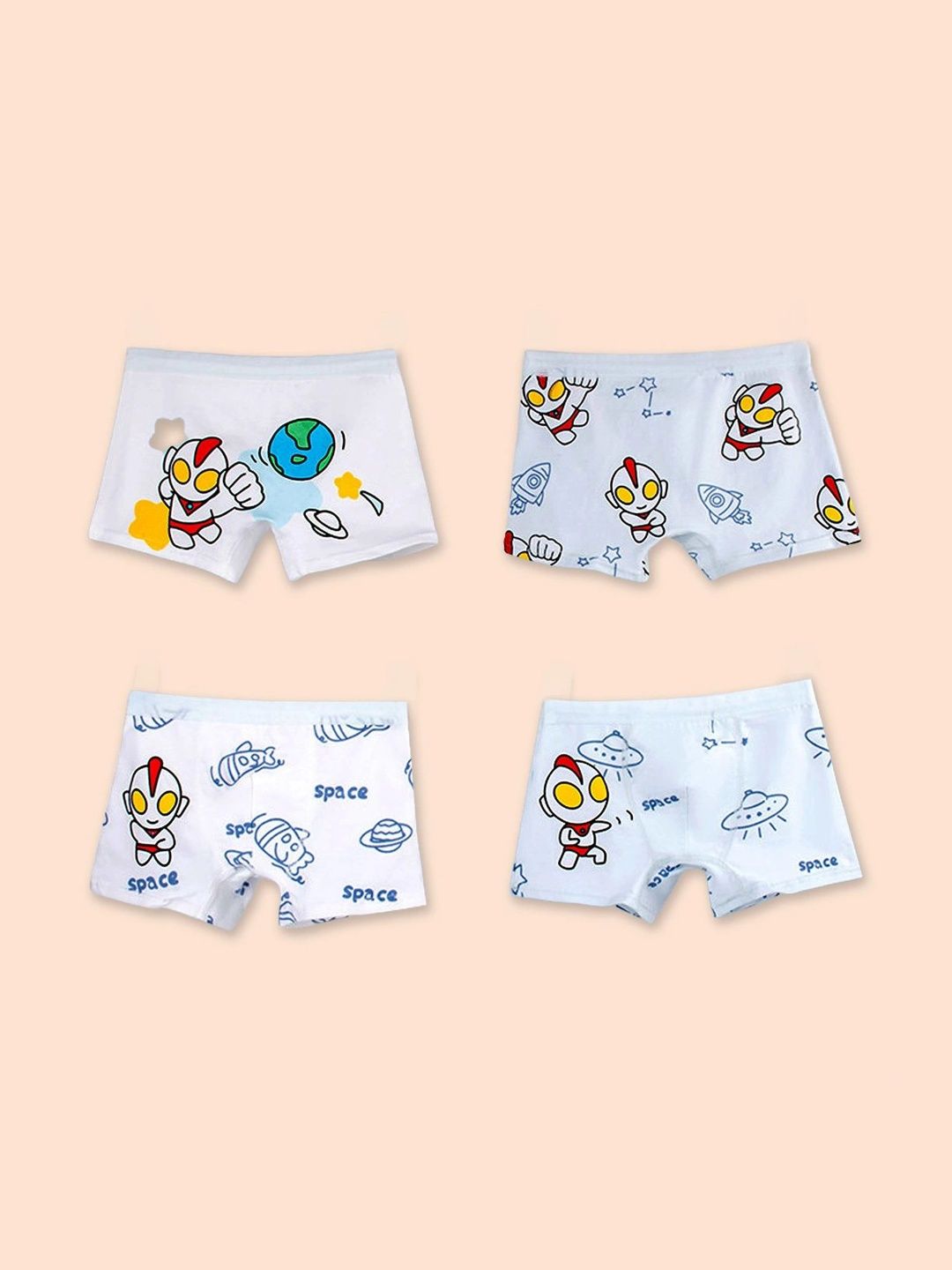 FOREVER FRIDAY Boys Pack Of 4 Cotton Printed Trunks-picture-1