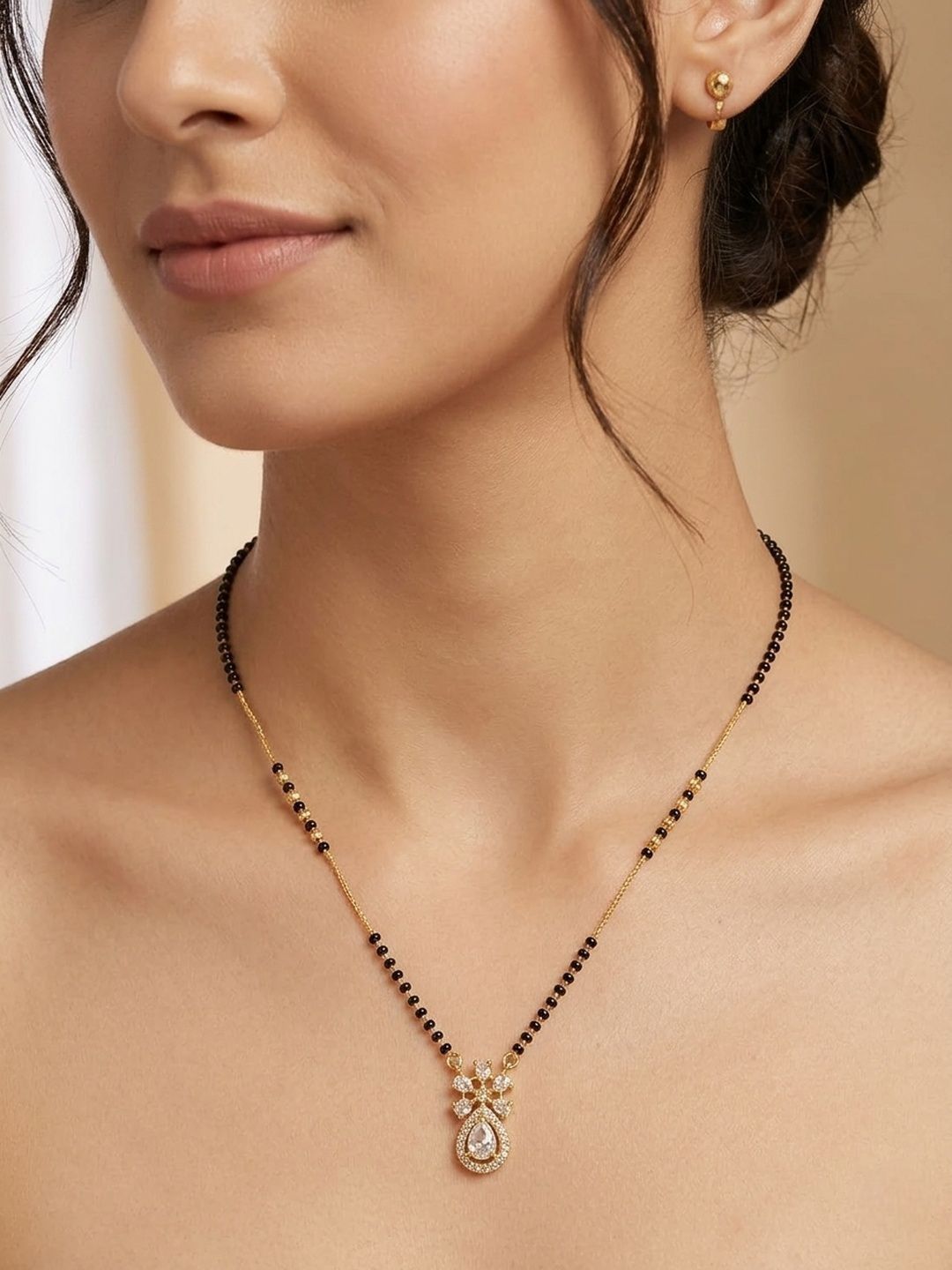 Anouk Gold-Plated Zircon Mangalsutra