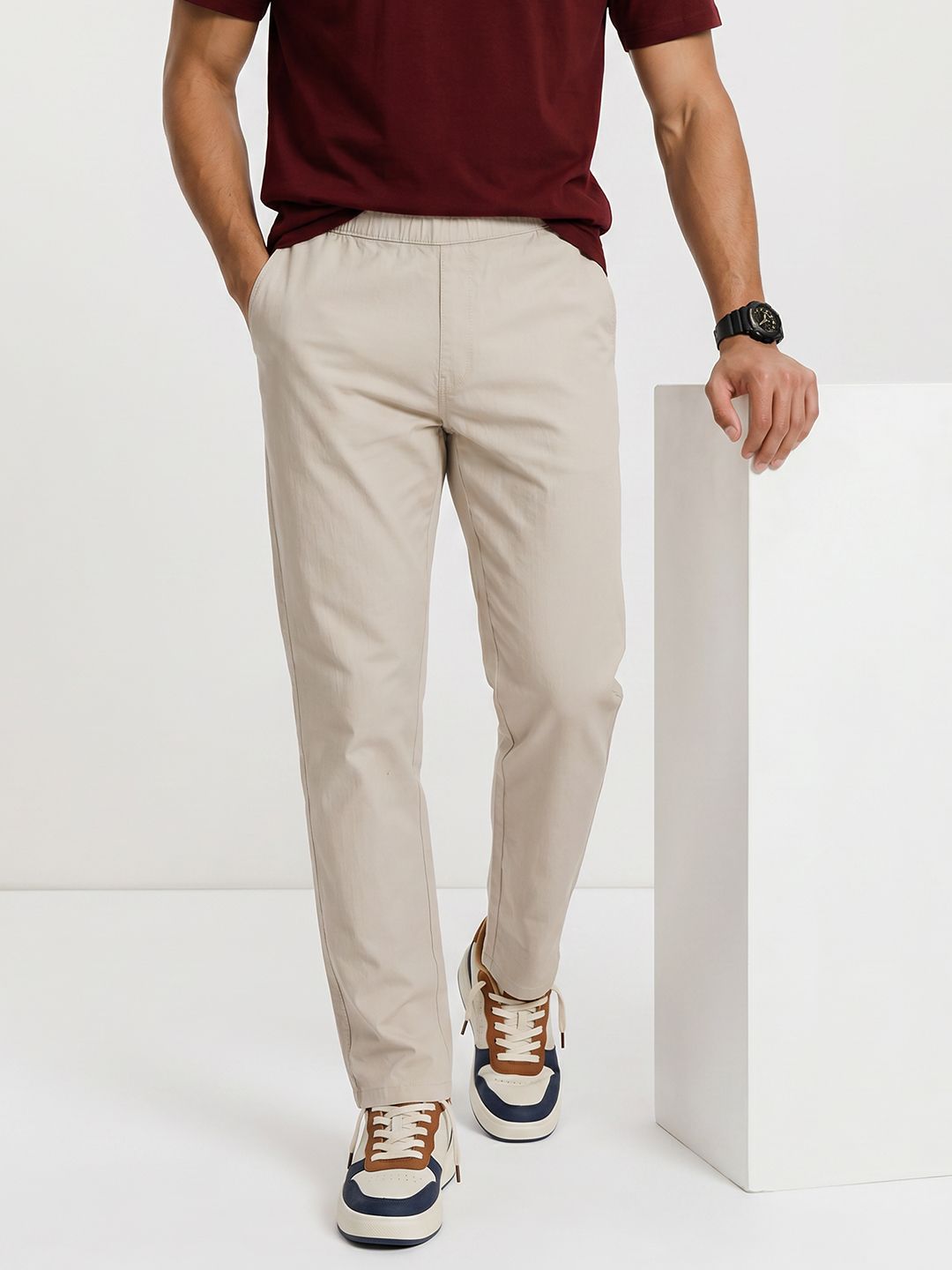 The Roadster Life Co. Men Pure Cotton Chinos Trousers-picture-22