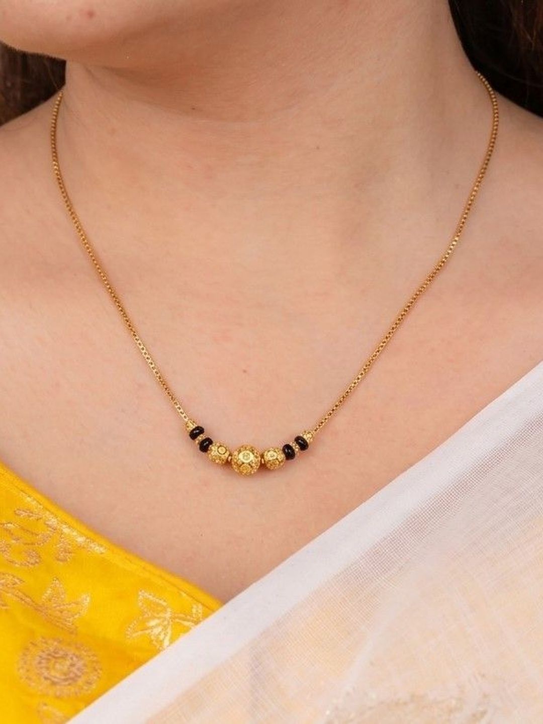 Anouk Gold-Plated Artificial Stones and Beads Mangalsutra-image-17