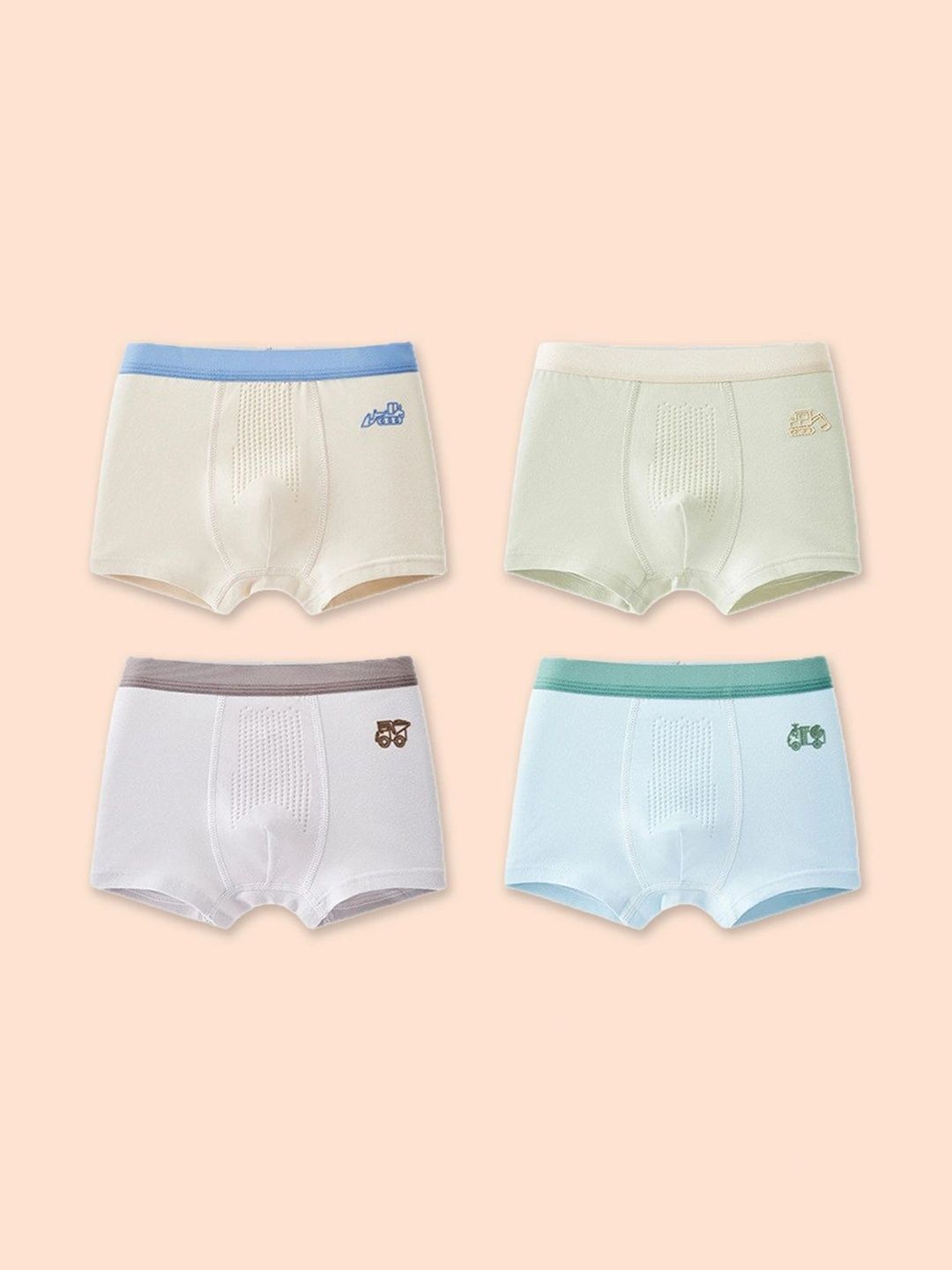 FOREVER FRIDAY Boys Pack Of 4 Cotton Trunks-picture-30