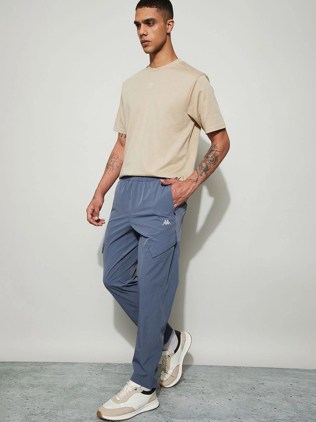 Kappa Men Regular Fit Brand Logo Training Cargos-picture-32
