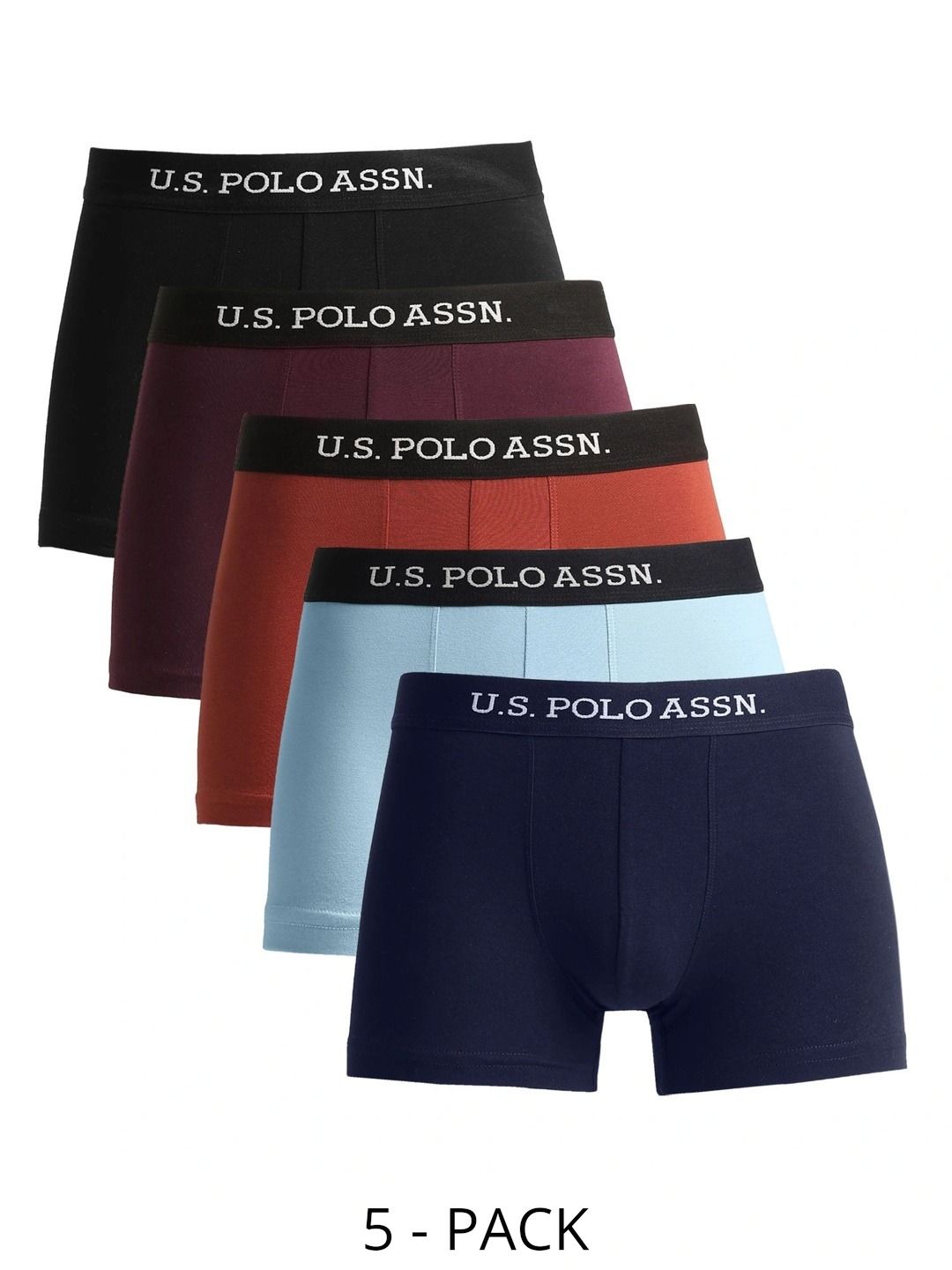 U.S. Polo Assn. Pack of 5 Cotton Solid Trunks-image-16