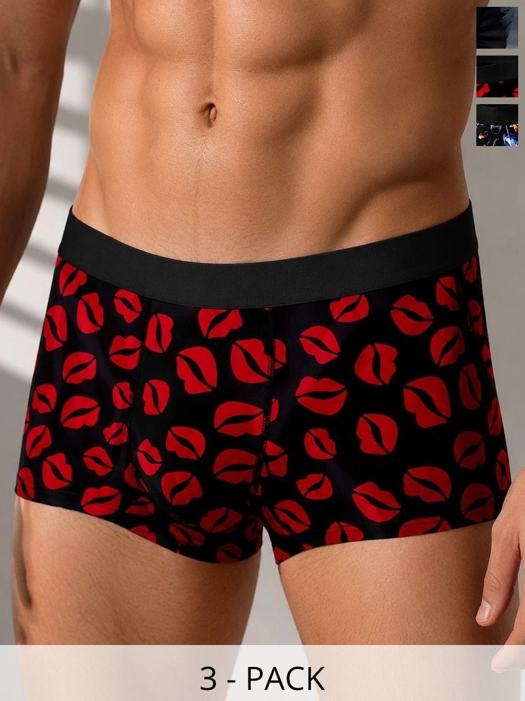 VIVA PLAST Men Pack of 3 Printed Assorted Boxer-Style Briefs-picture-41
