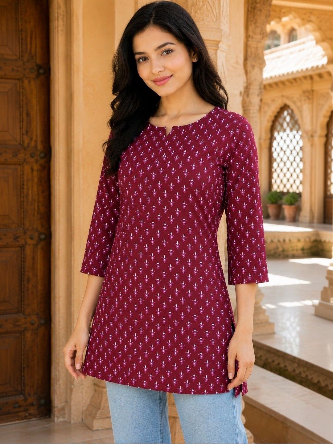 all about you Ethnic Motifs Printed Pure Cotton Blend Kurti-picture-20