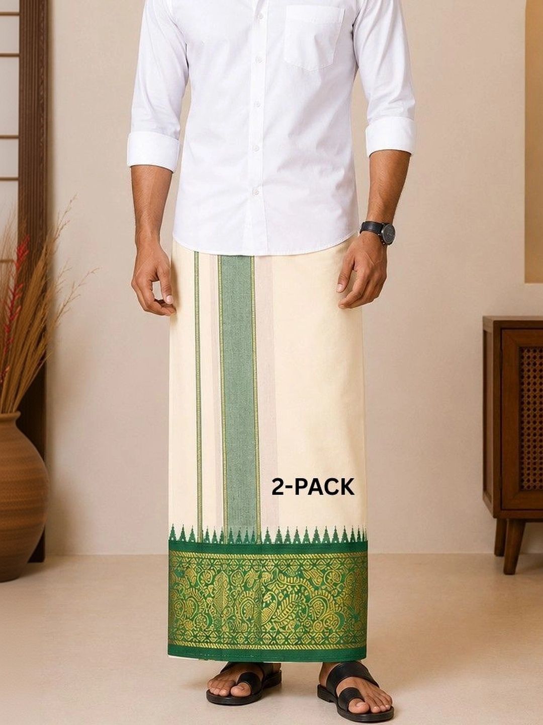 Sharan Elegance Men Embroidered Cotton Dhoti Dhotis-picture-21