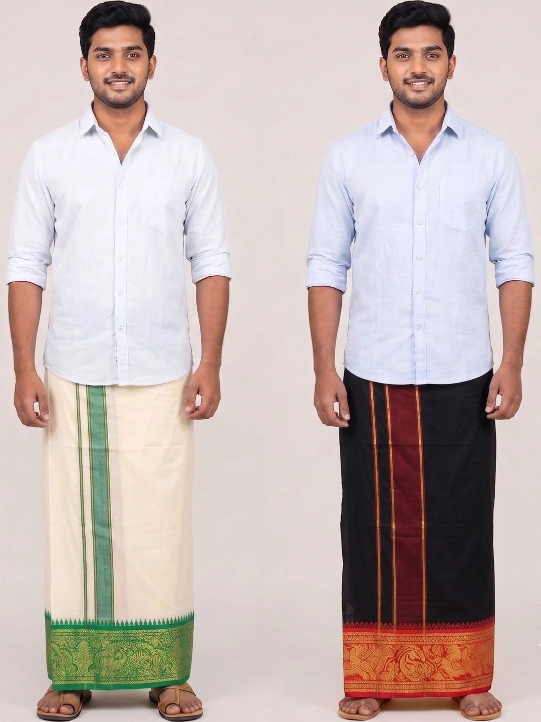 Hornbill Enterprises Men Striped Cotton Dhoti Dhotis-picture-25