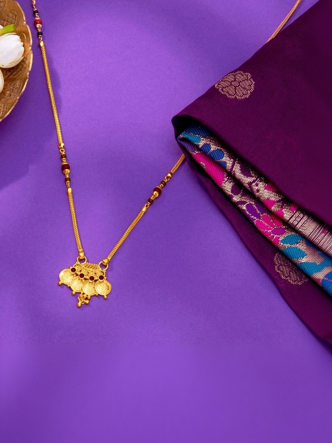 P N GADGIL JEWELLERS 22KT 916 BIS Hallmark Gold Floret Harmony Mangalsutra - 11 g-picture-31