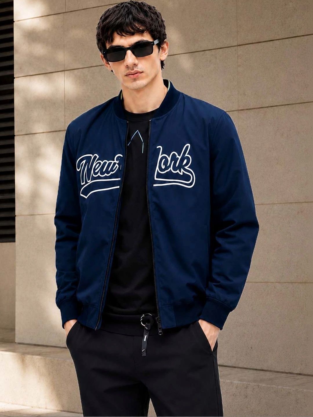 R.Code by The Roadster Life Co. Men Typography Bomber Jacket-picture-56