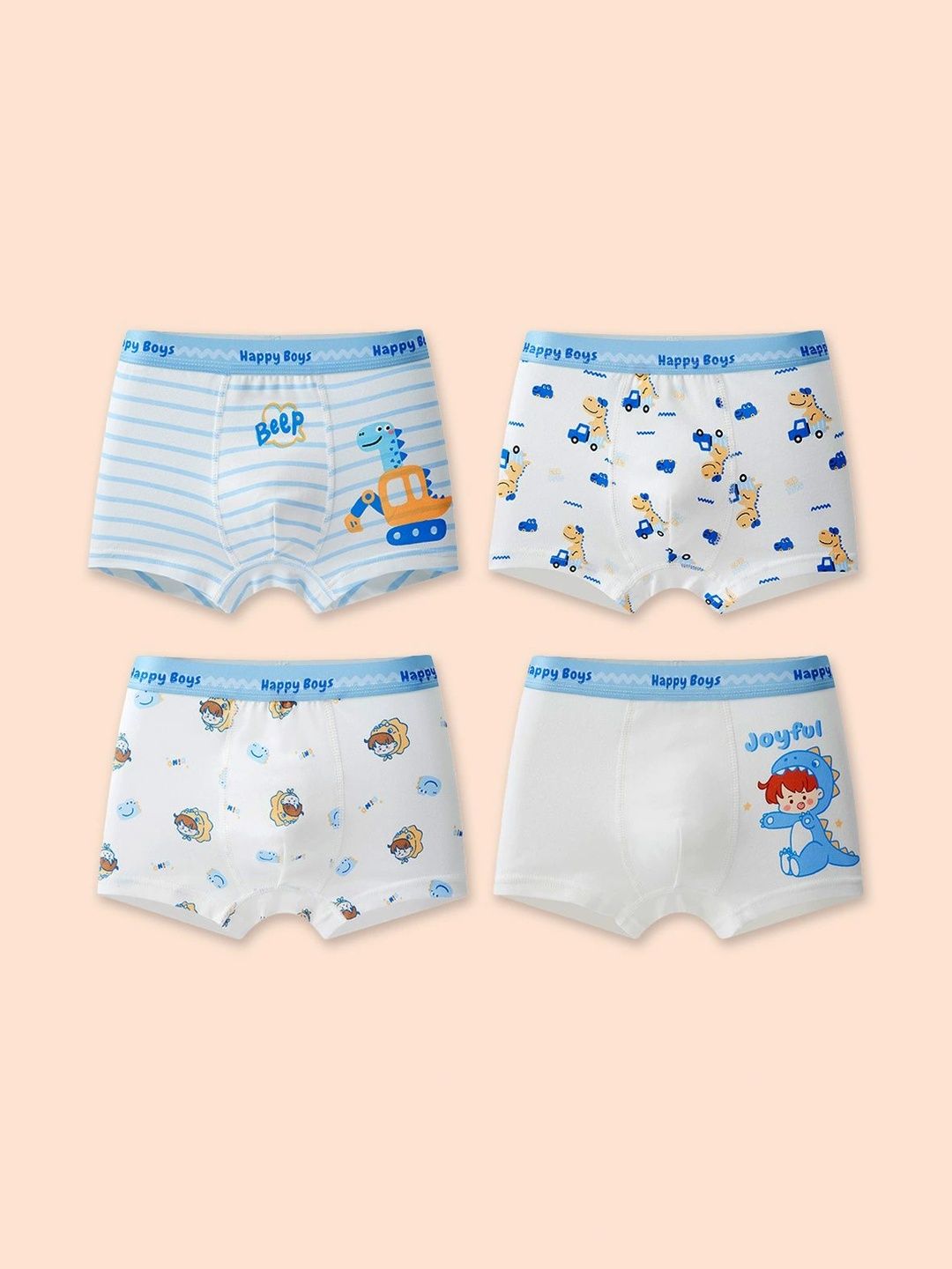 FOREVER FRIDAY Boys Pack of 4 Cotton Printed Trunks-image-23