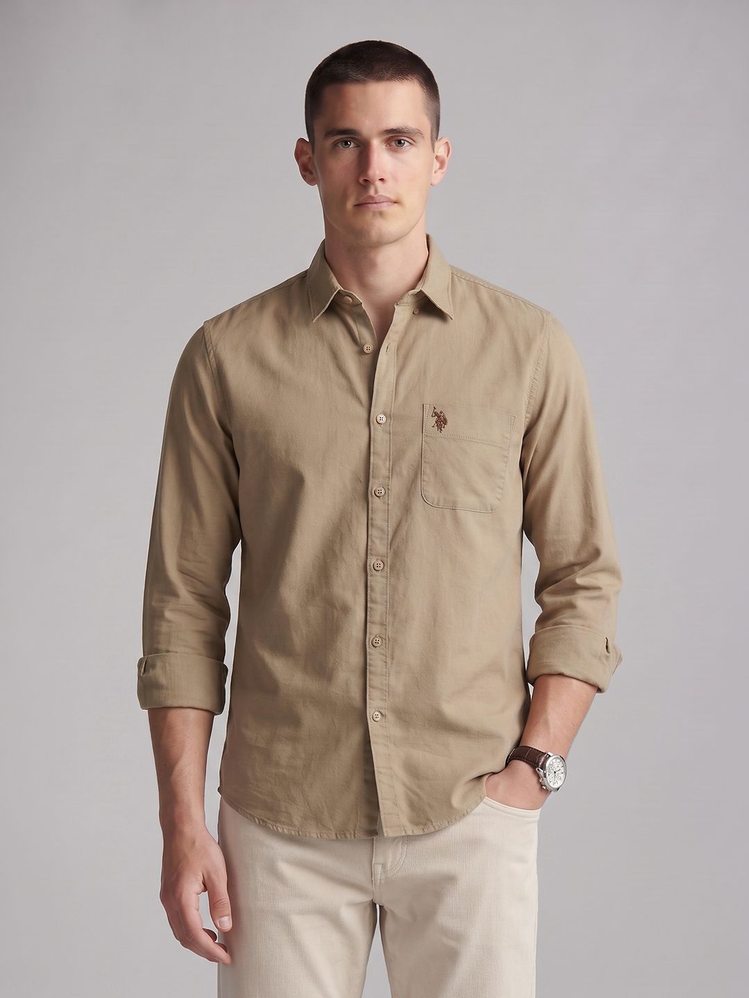 U.S. Polo Assn. Denim Co. Spread Collar Pure Cotton Casual Shirt-picture-27