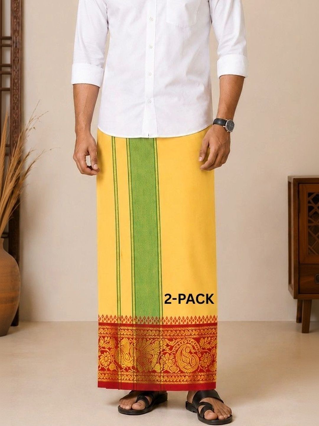 Sharan Elegance Men Embroidered Cotton Dhoti Dhotis-picture-27