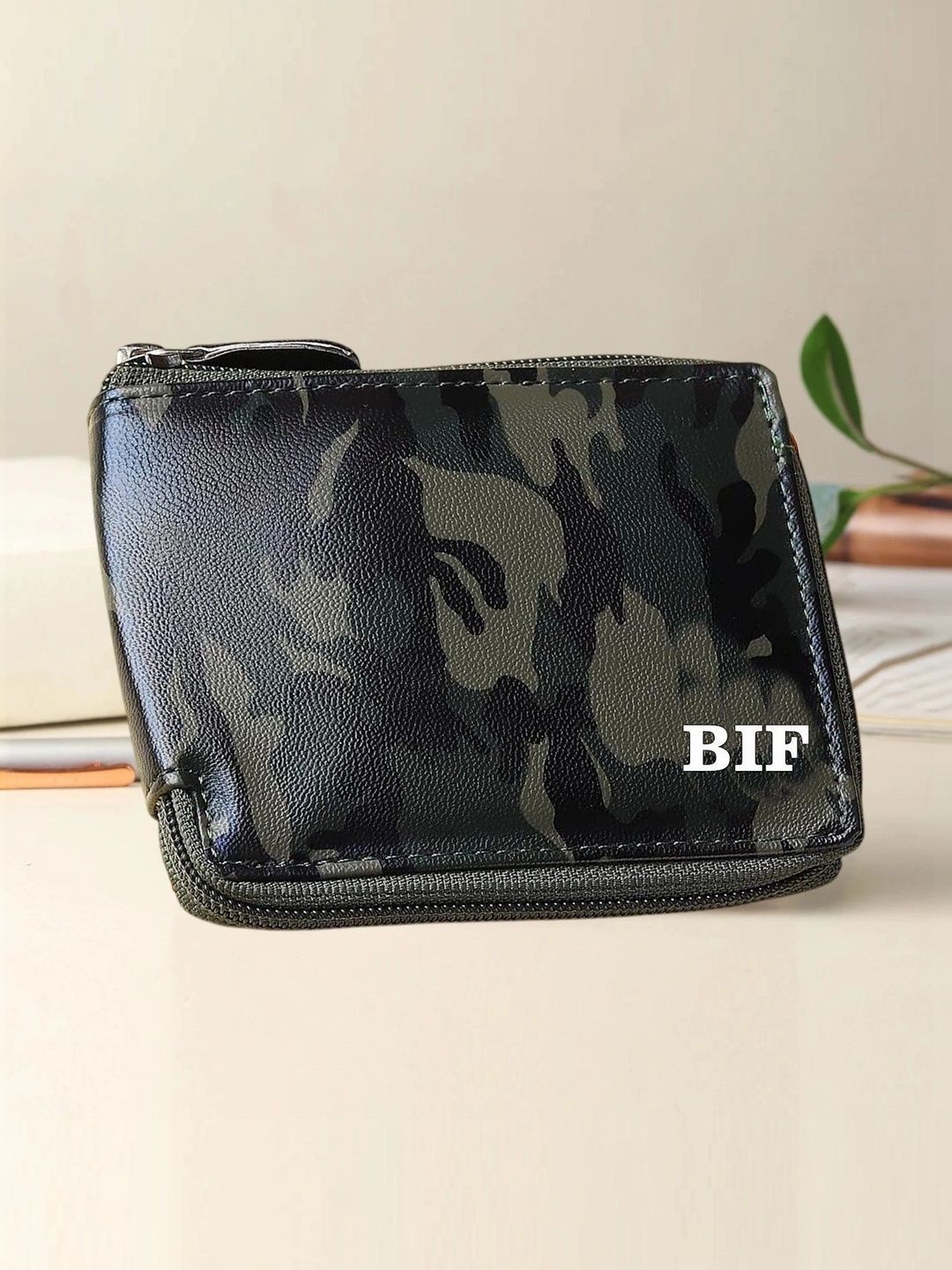 LAER Men Camouflage Printed PU Zip Around Wallet-picture-35