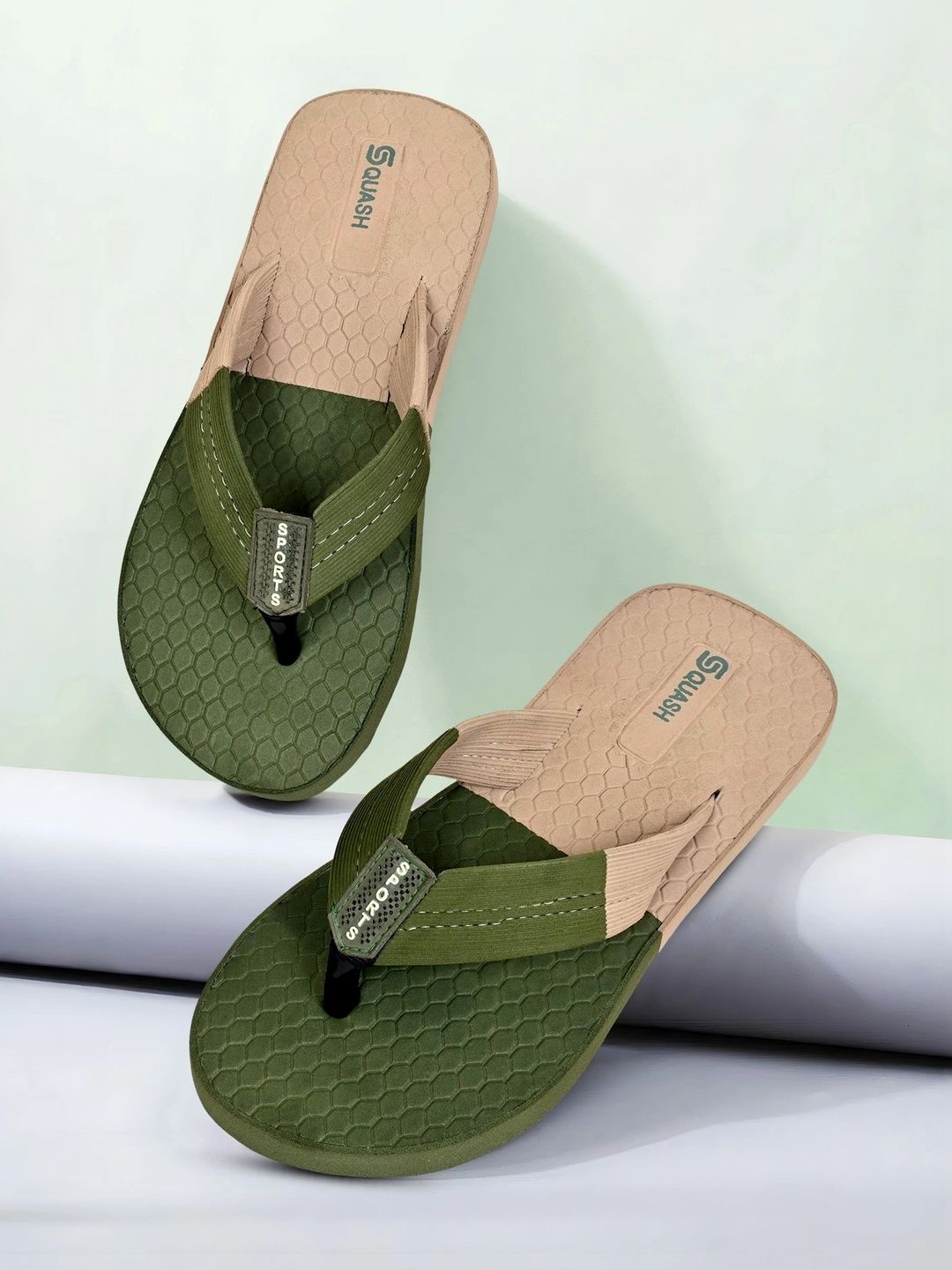 SQUASH Men Colourblocked Thong Flip-Flops-picture-58