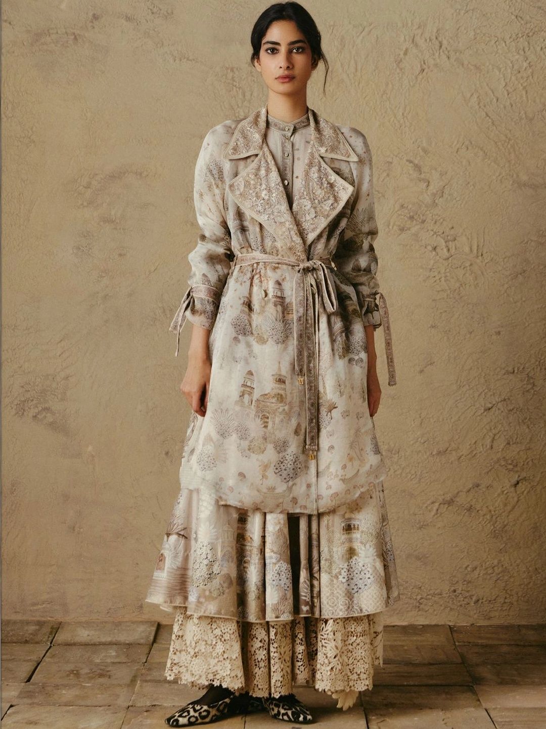 OTT Tarun Tahiliani Women Longline Open Front Jacket with Embroidered-picture-37