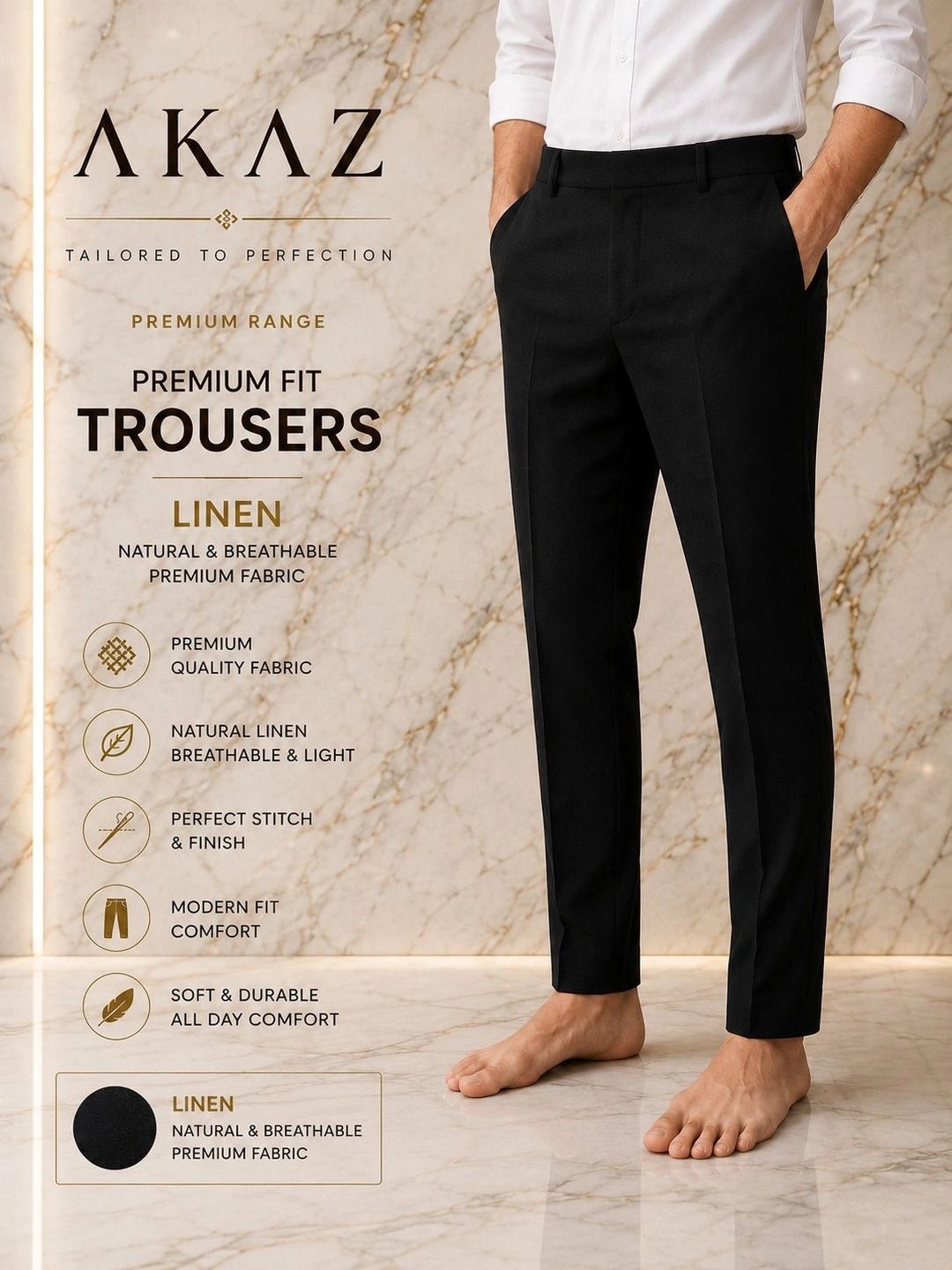 Akaz Men Tailored Slim Fit Easy Wash Trousers-picture-38