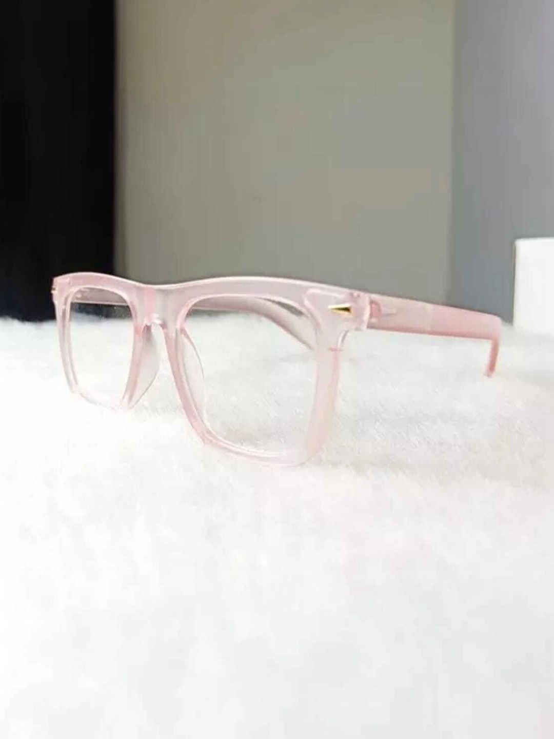 YOUTH CLUB Unisex Clear Lens & Pink Square Sunglasses with-picture-7