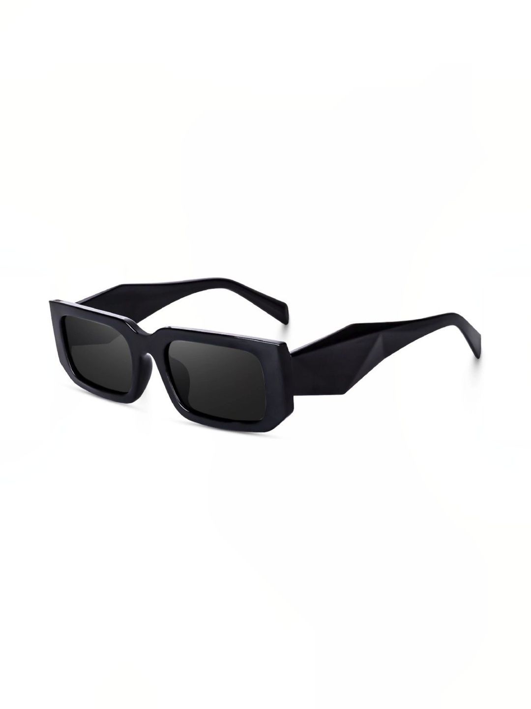 YOUTH CLUB Unisex Black Lens & Black Rectangle Sunglasses with-picture-55