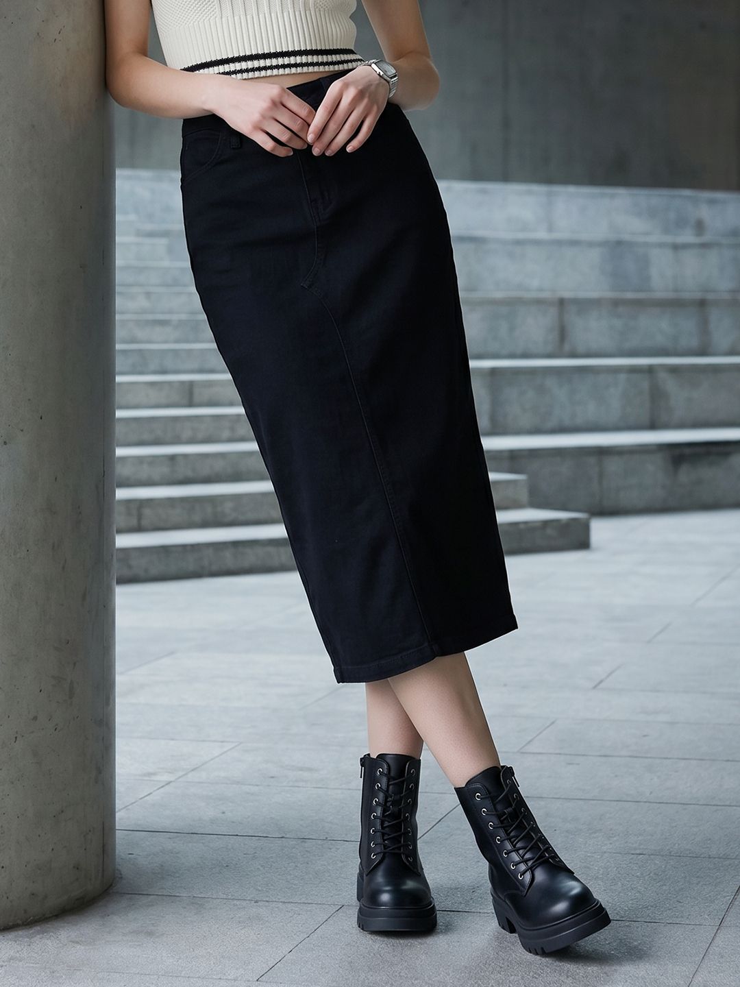 The Roadster Life Co. High Rise Straight Skirt-picture-54