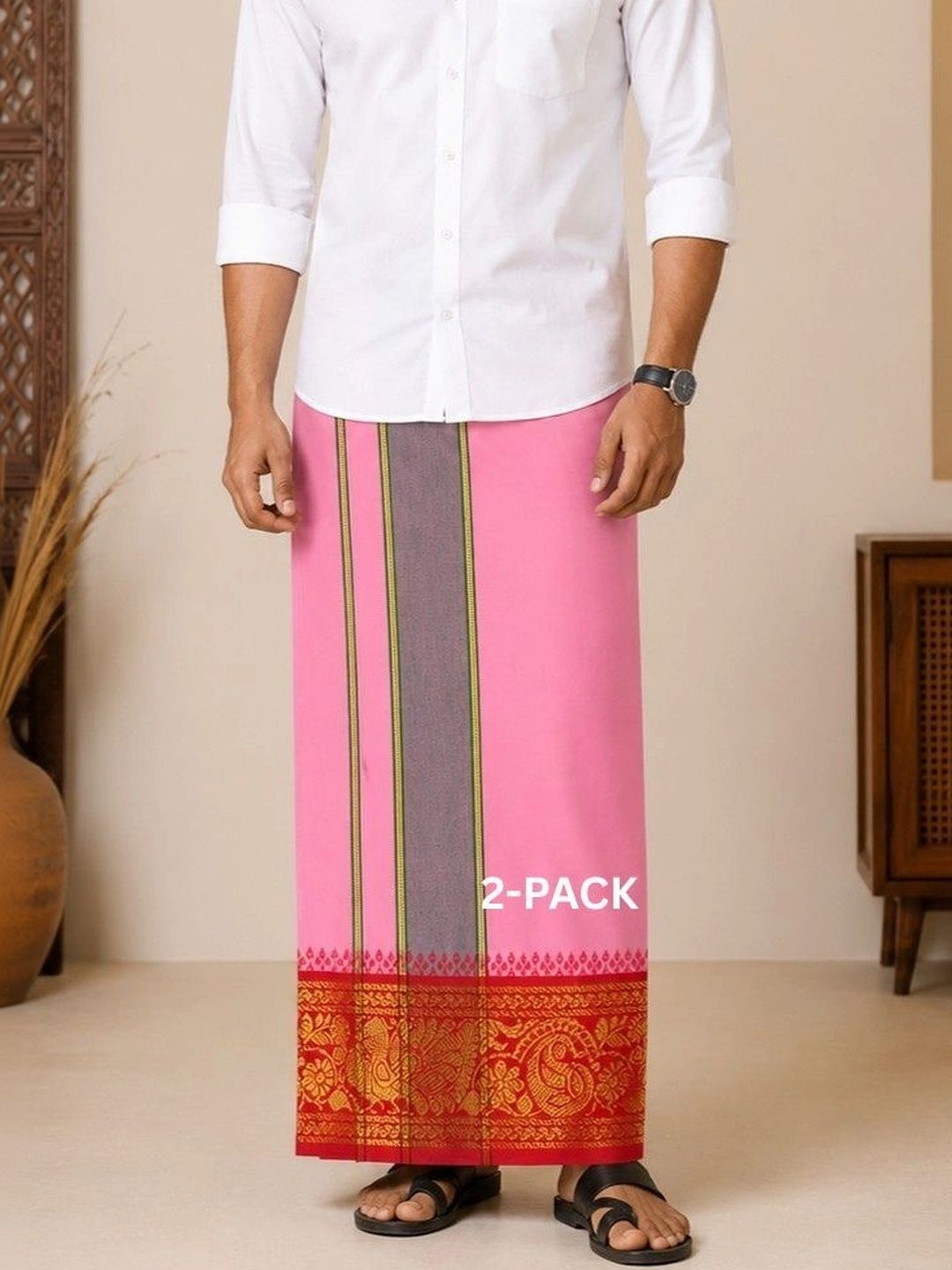 Sharan Elegance Men Embroidered Cotton Dhoti Dhotis-picture-45