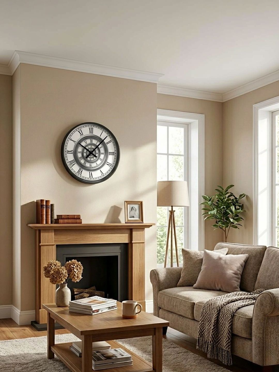 Nutts Multicoloured Printed Traditional Wall Clock-image-9