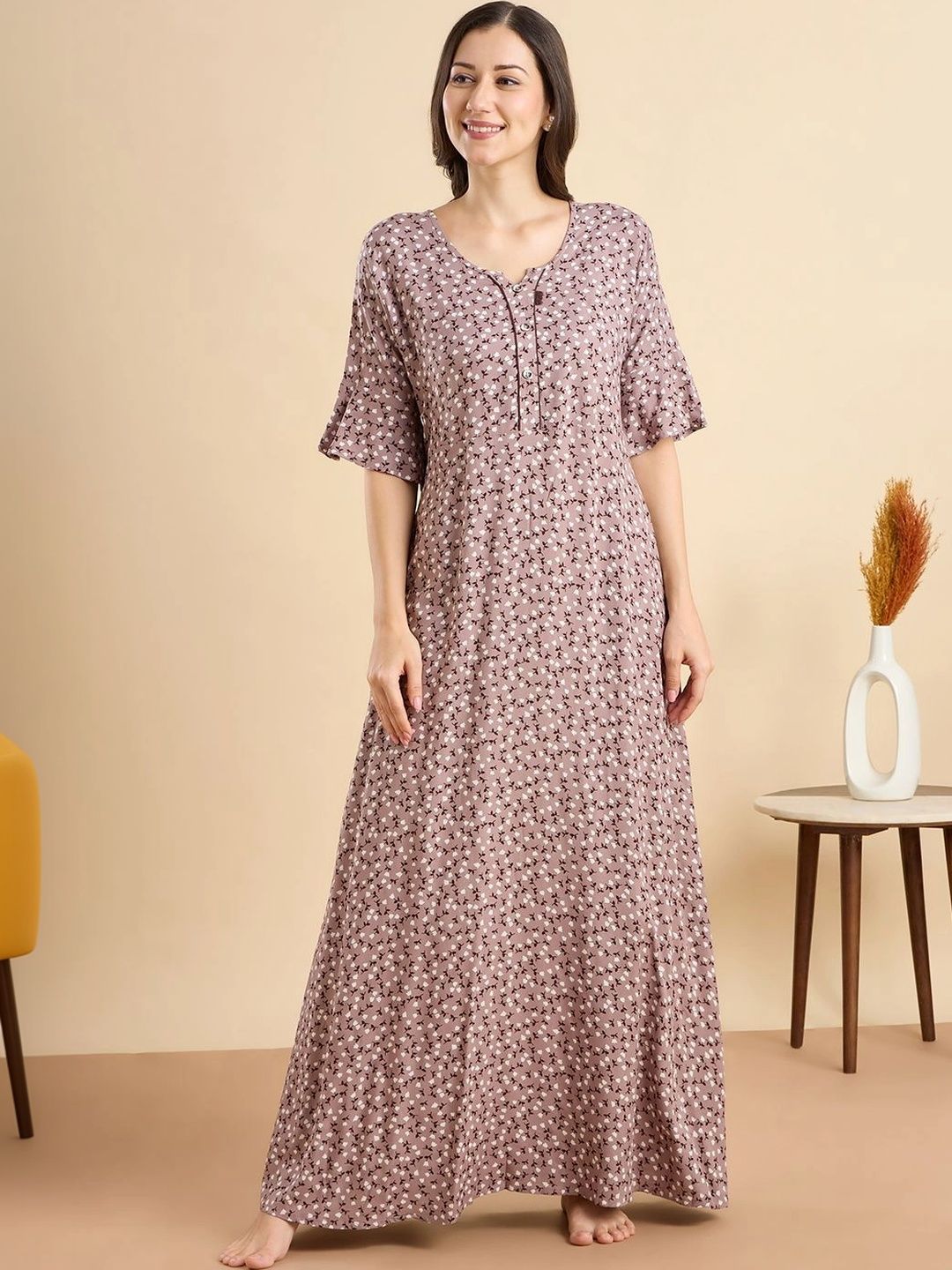 NIGHTSPREE Printed Maxi Nightdress-picture-29