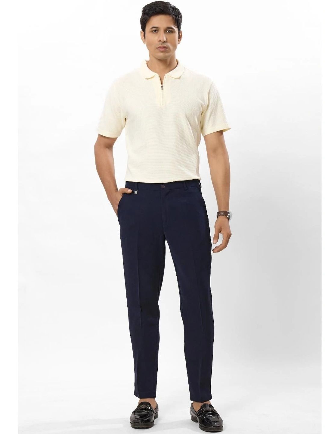 KAMOK Men Tailored Straight Fit Easy Wash Trousers-picture-12