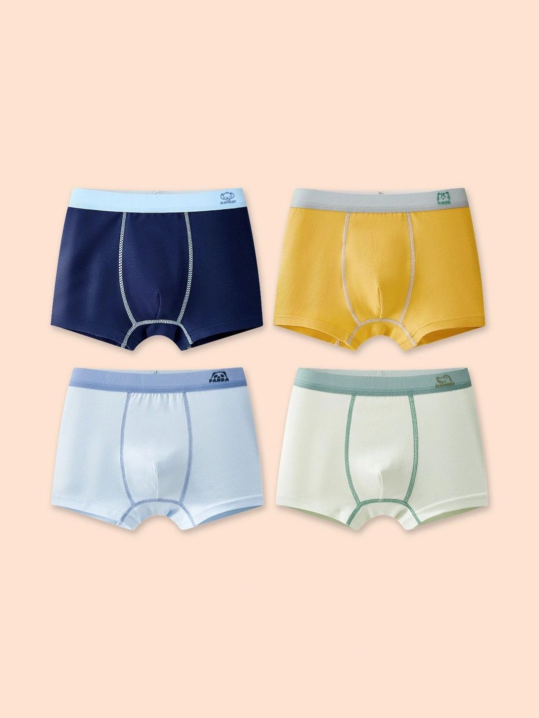FOREVER FRIDAY Boys Pack of 4 Cotton Solid Trunks-picture-33