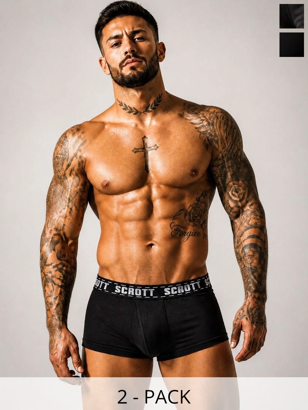 SCROTT FITNESS Pack of 2 Cotton Solid Trunks-picture-50