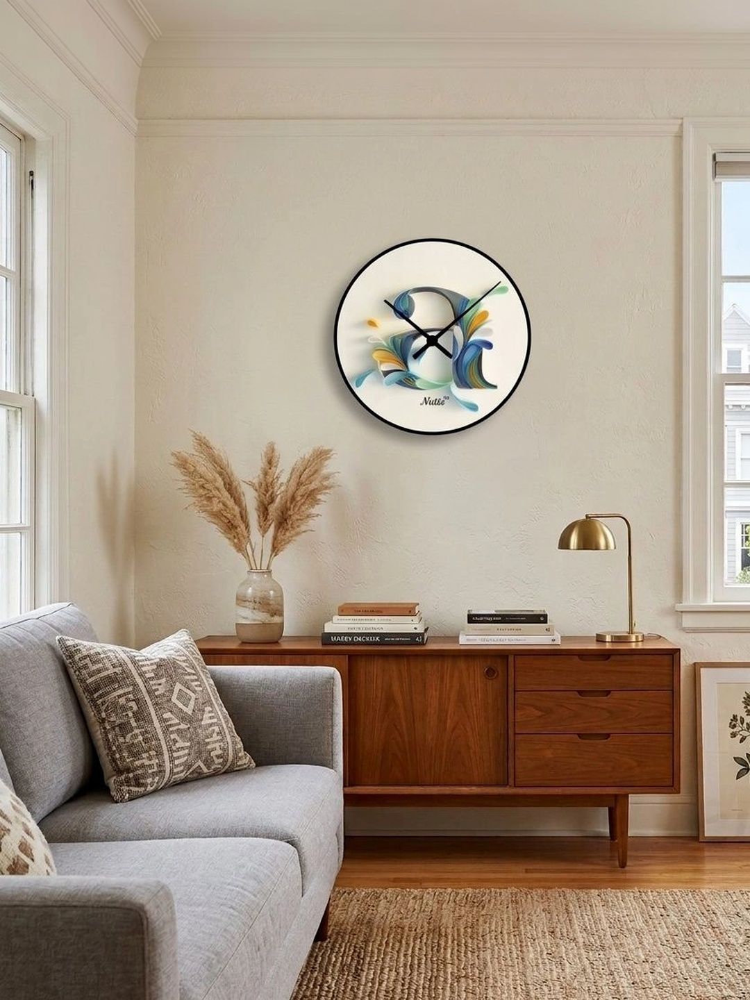 Nutts Multicoloured Printed Contemporary Wall Clock-picture-35