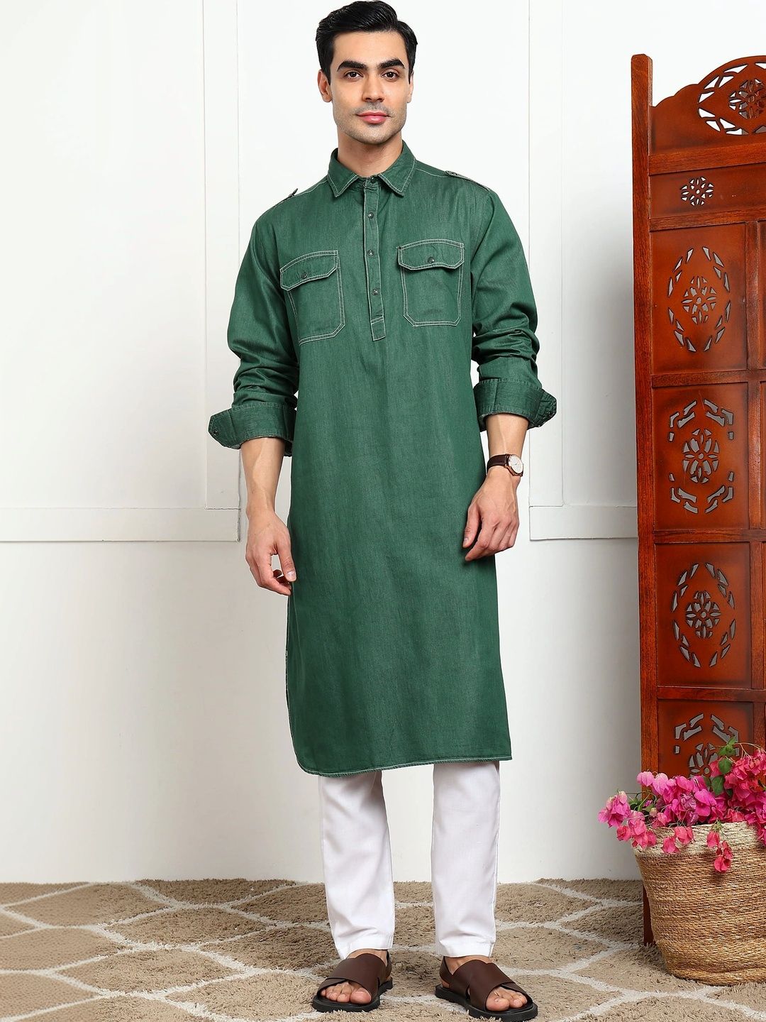Anouk Men Denim Kurta-picture-18