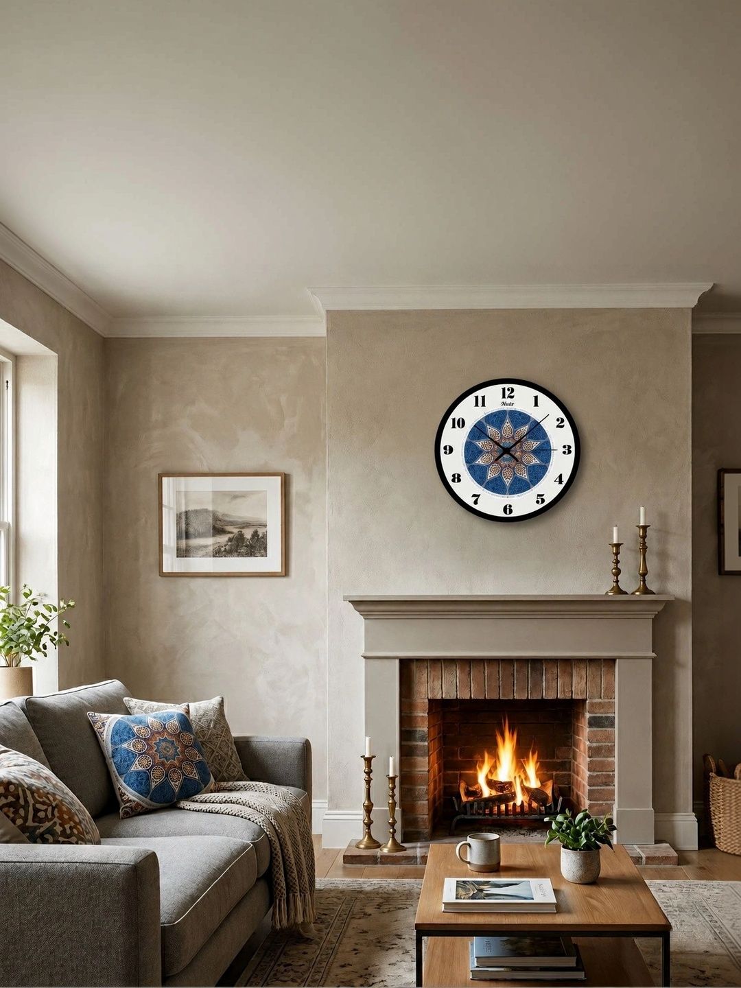 Nutts Multicoloured Printed Contemporary Wall Clock-picture-30