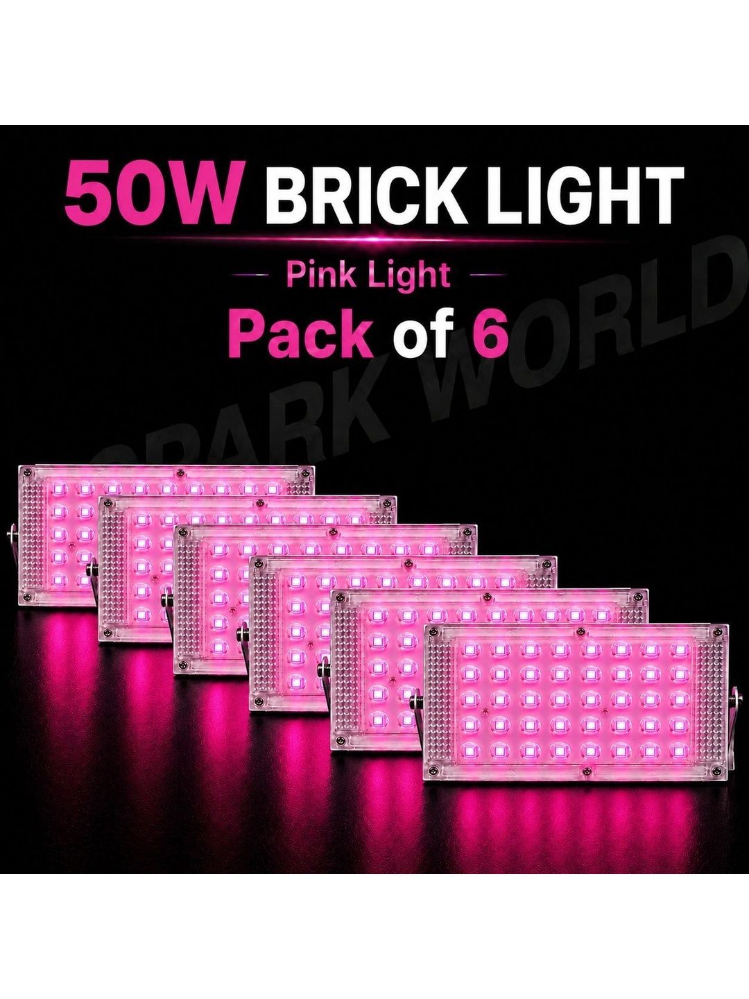 ENORMITY 6-Pcs Pink 50W Brick Light Rectangle Outdoor Lamps-image-19