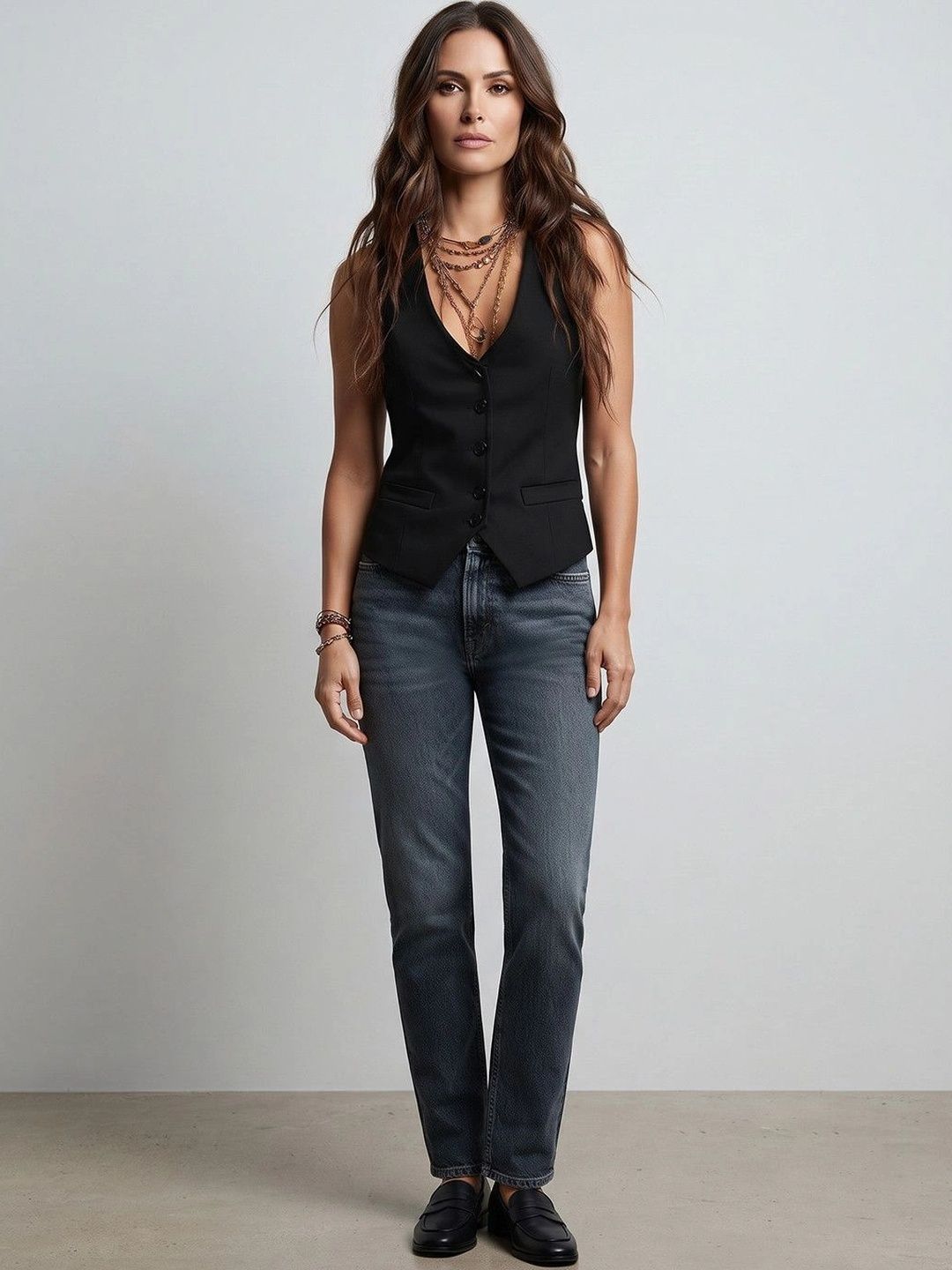Suo V-Neck Velvet Casual Waistcoat-picture-15