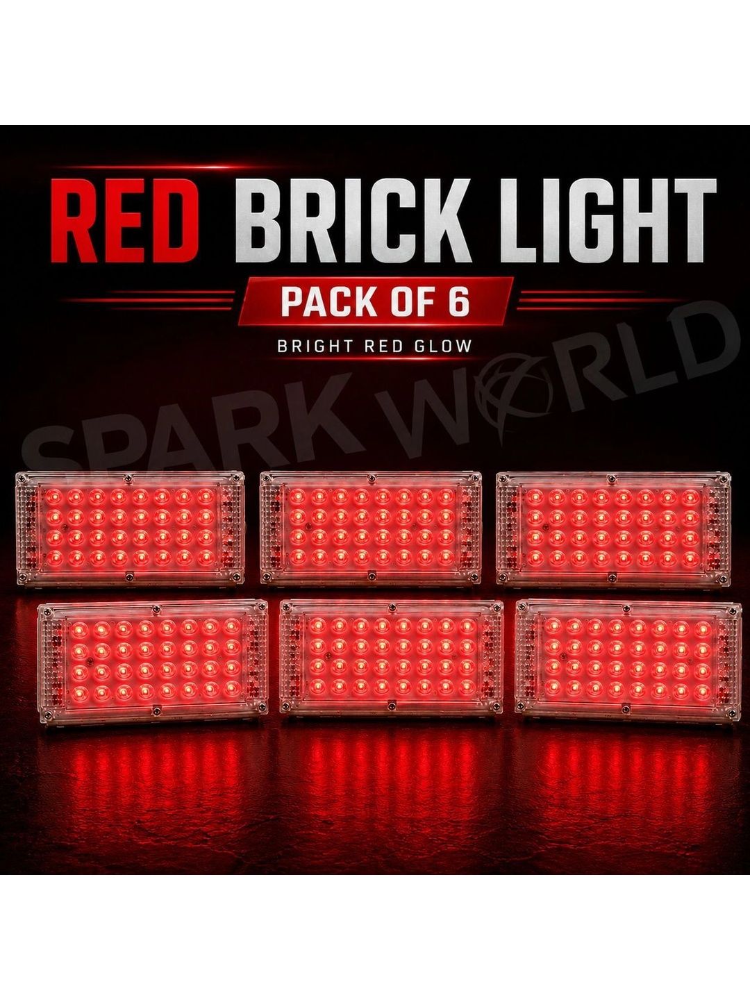 ENORMITY 6-Pcs Red 50W Brick Light Rectangle Outdoor Lamps-picture-19