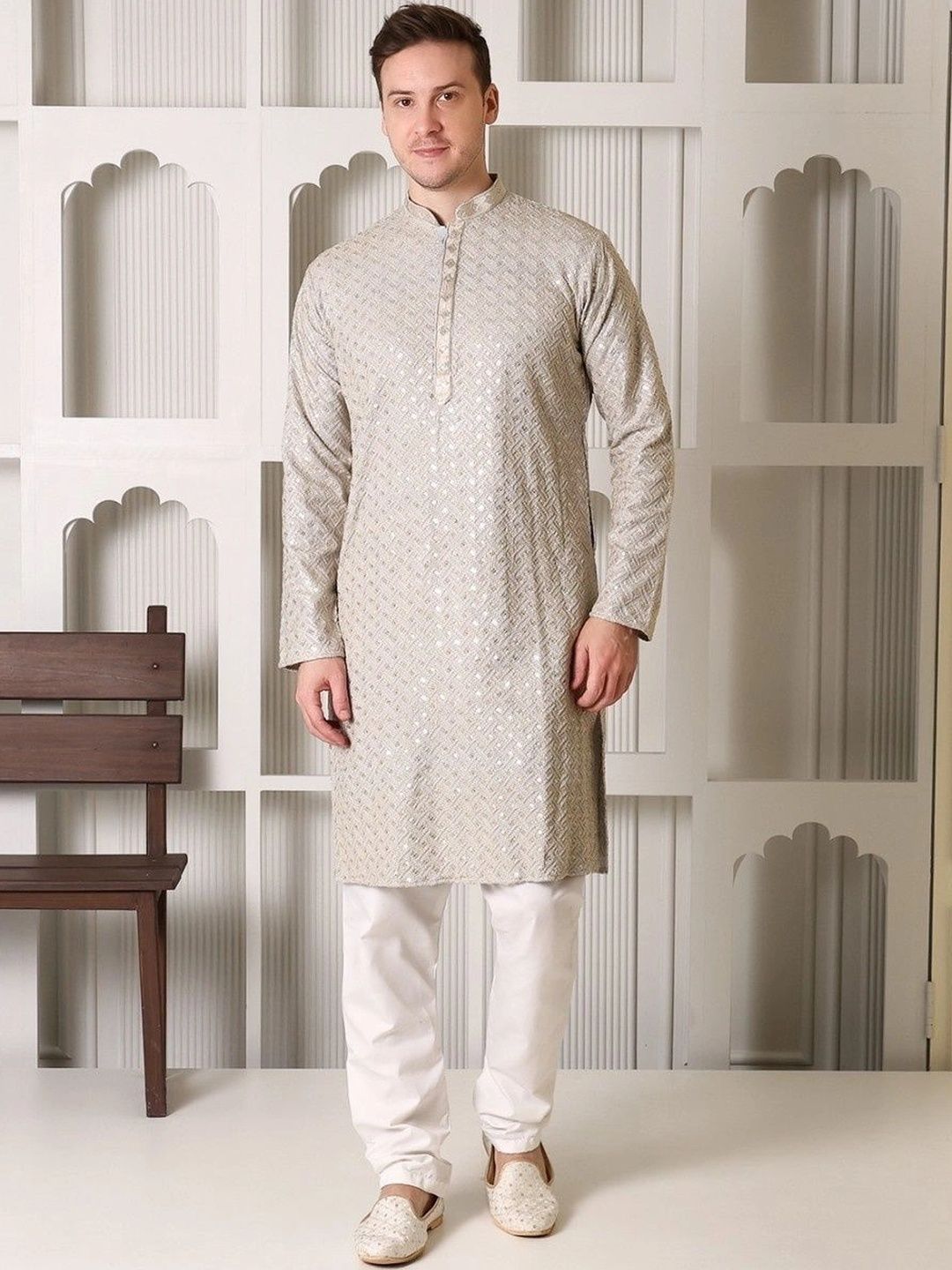 APPIX Men Sequinned Kurta-picture-13