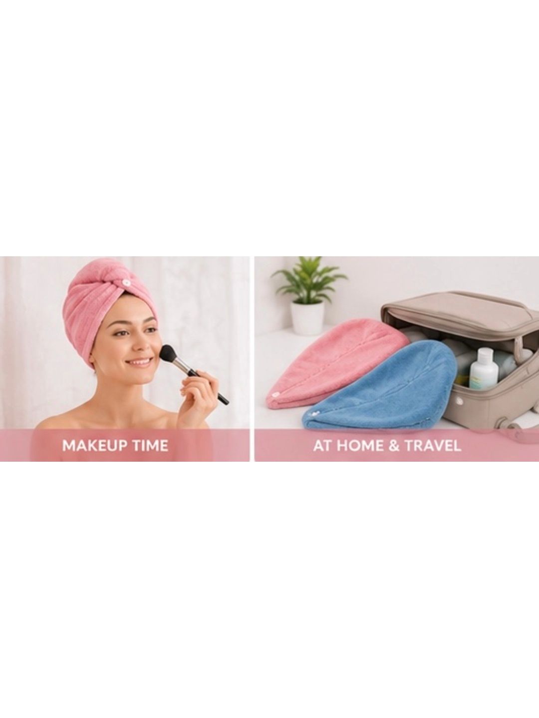 NISRAG HOME Blue & Pink 2 Piece Other 250 GSM Towel Set-image-44