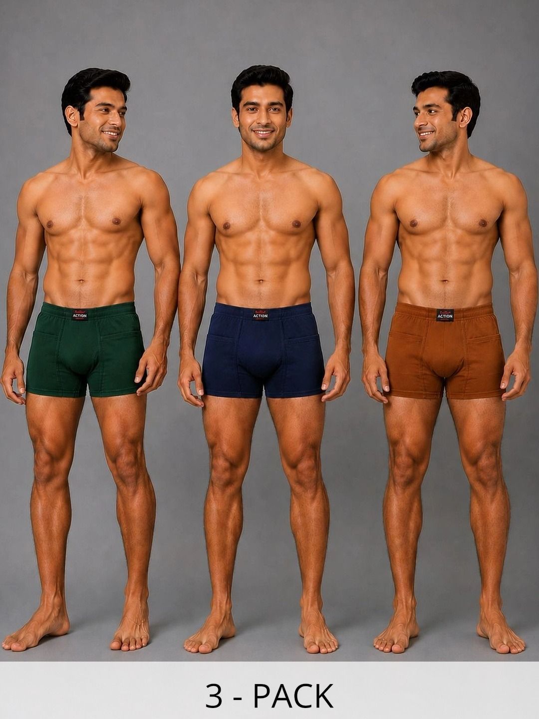 WHITEROSE Men Pack of 3 Anti Microbial Assorted Cotton Boy Shorts-picture-24