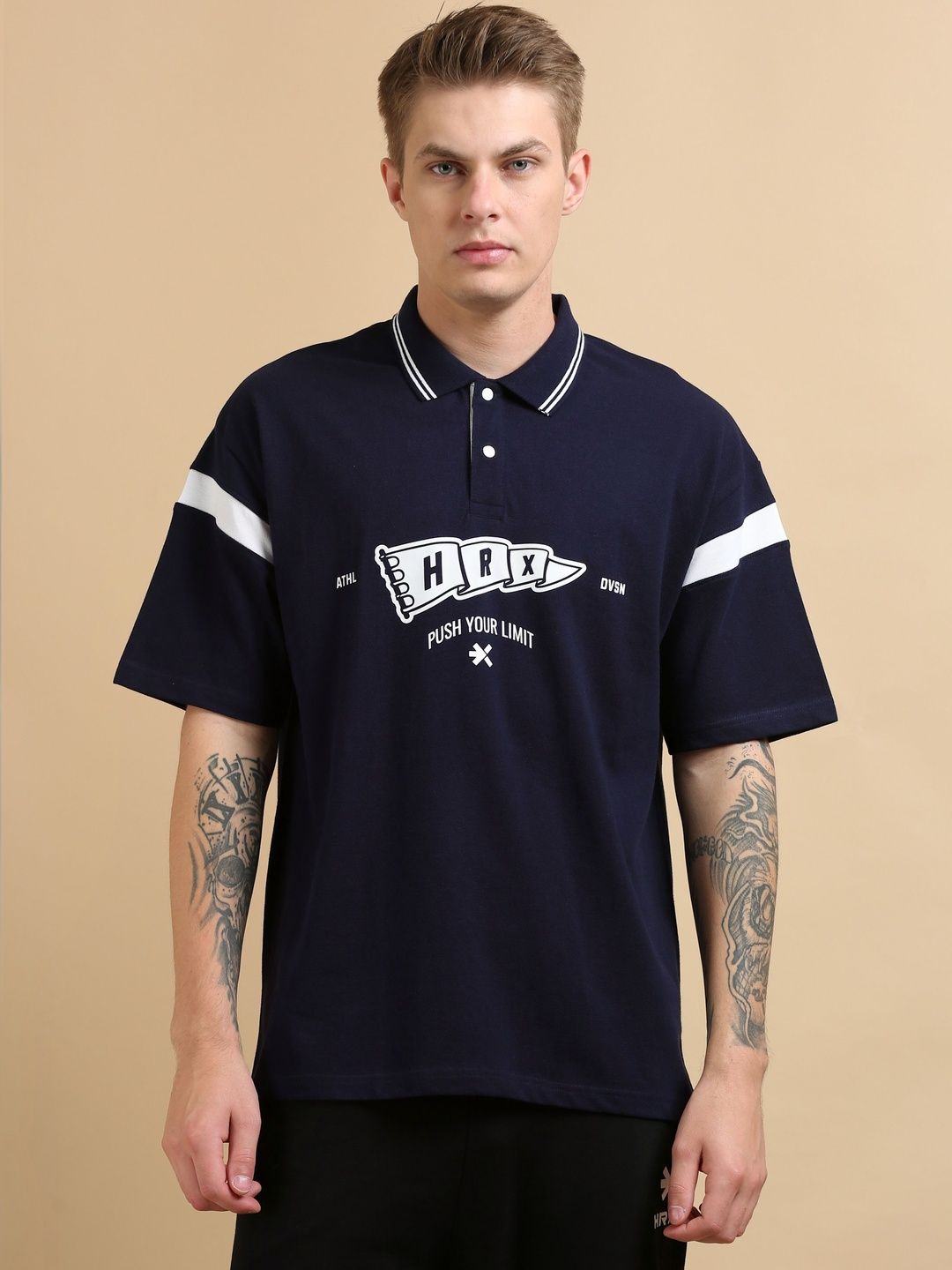 HRX by Hrithik Roshan Mens Pure Cotton Lifestyle Oversized Dropshoulder T-shirt-picture-34