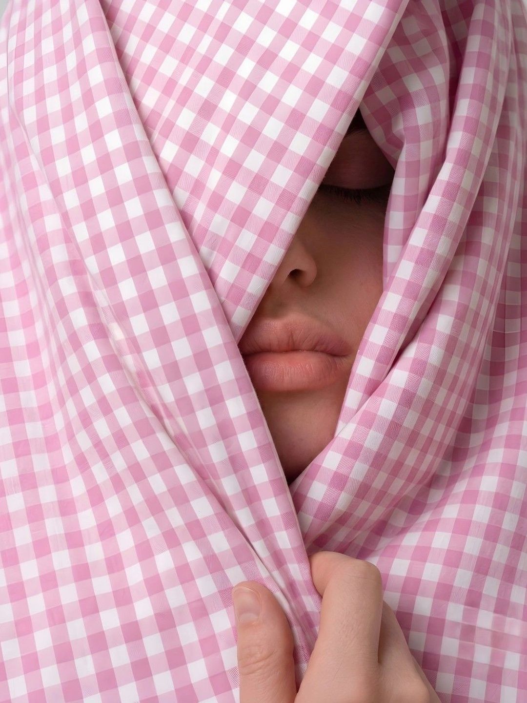 Zarf Pink & White Checked 400 GSM Comforter-picture-15