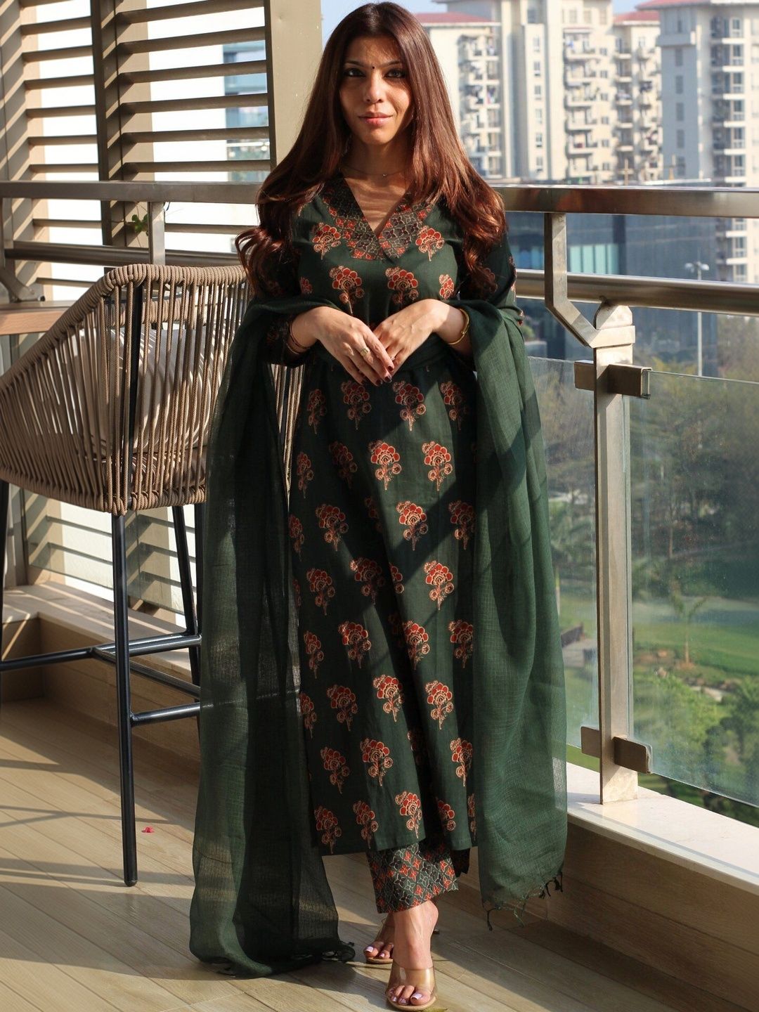 SURUKH Women Ethnic Motifs Printed Regular Kurta with Trousers & With Dupatta-picture-37