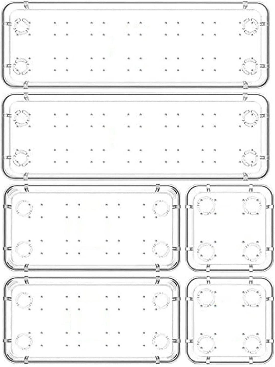 PSA Transparent Set of 6 Regular Drawer Organiser Organisers-image-27