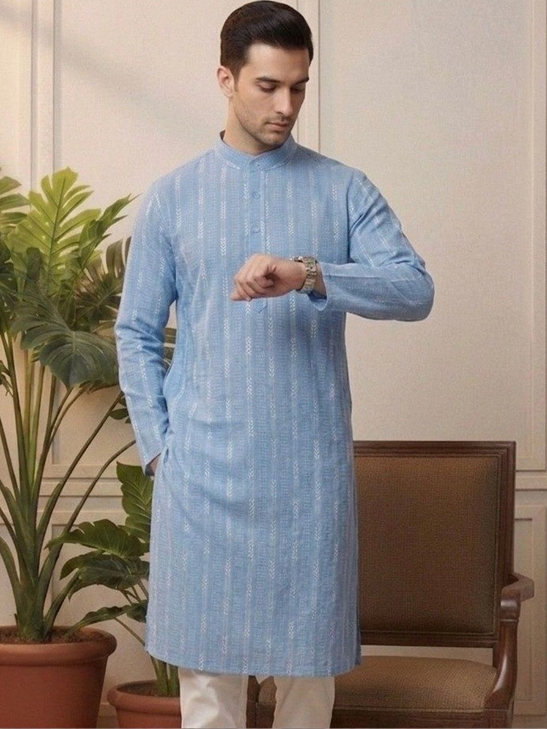 Sypher Boutique Men Dobby Handloom Kurta-picture-52