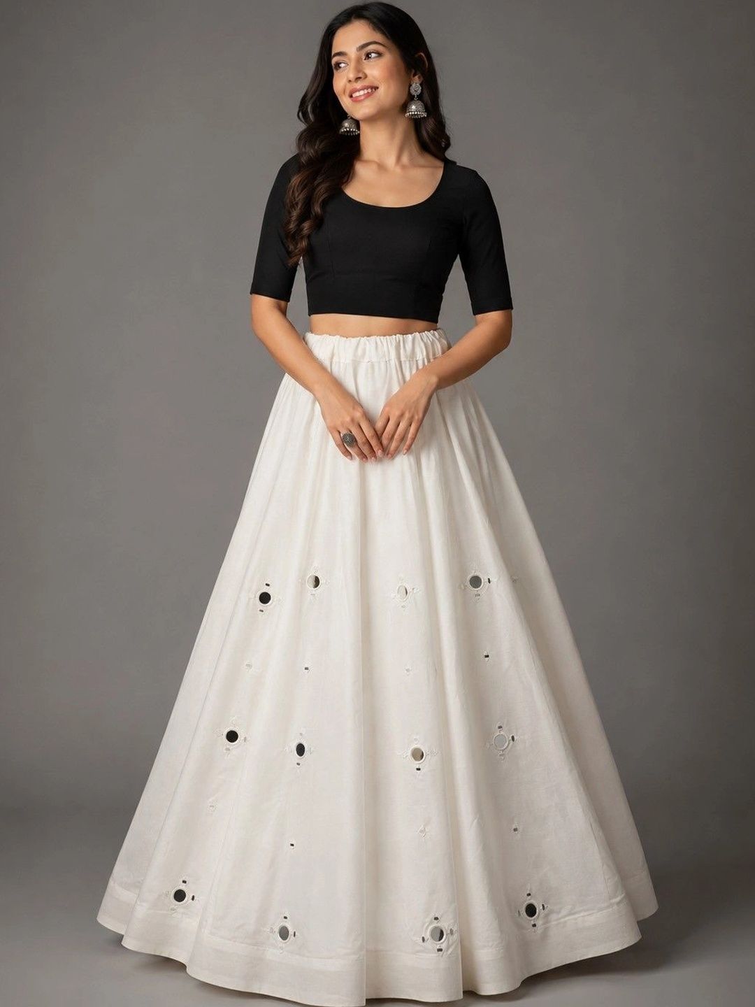 Desibutik Women Cotton Cotton Cambric Maxi A-Line Skirt-picture-47