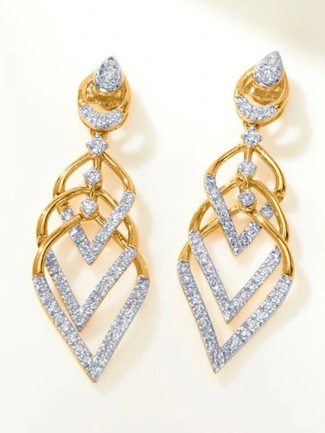 P N GADGIL JEWELLERS 14Kt Gold Drops & Danglers Earrings With 0.48 Carat Diamond - 5.19 g-picture-5