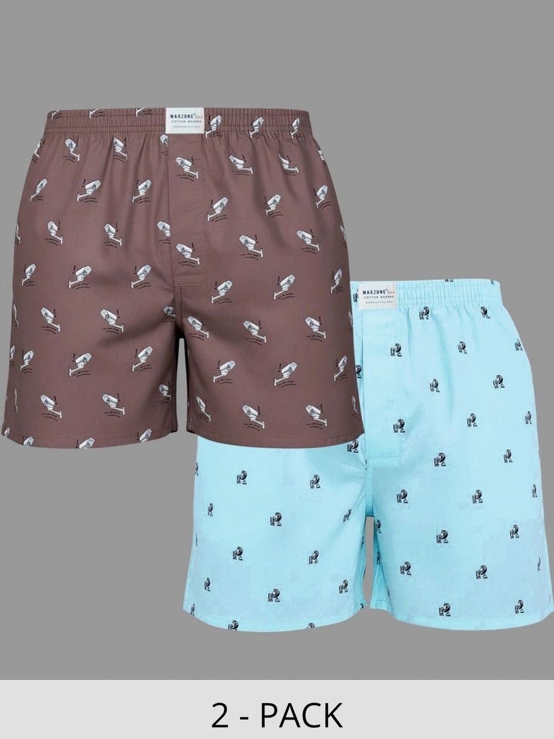 MAXZONE Pack Of 2 Printed Pure Cotton Boxers-picture-12