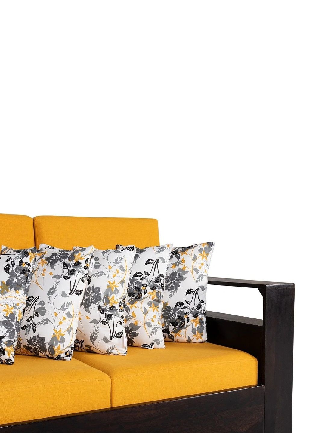 wakefit 5 Pcs Grey & Yellow Pre Filled Square Cushions-picture-16